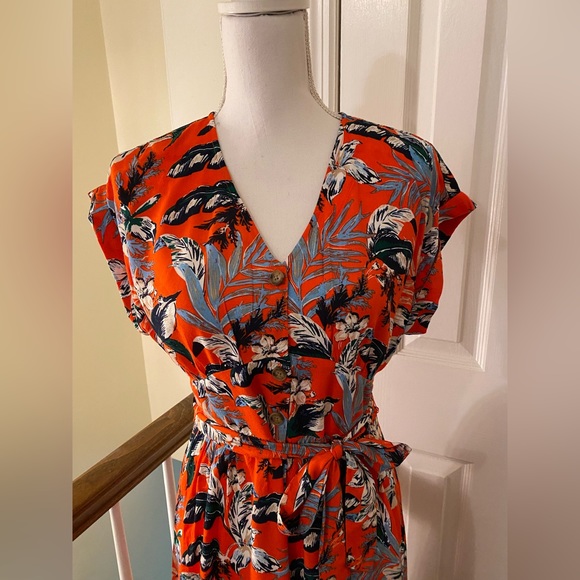 Loft Botanical Button Toe Waist Midi Dress - Picture 10 of 12